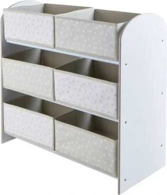 WORLDS APART Ablageregal De Luxe Mit 6 Schubladen, Weiß 3 WORLDS APART Ablageregal De Luxe Mit 6 Schubladen, Weiß – Bild 3