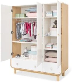 Pinolino Kleiderschrank ROUND, 3-türig, Ahorn, Weiß -Komar Verkäufe 10606530 03