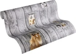 A.S. Creation A.S. CRÉATION Vliestapete Little Stars, Farmtiere, Braun, 10,05 M X 53 Cm