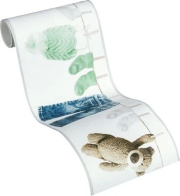 A.S. Creation A.S. CRÉATION Vliesbordüre Little Stars, Wäscheleine, Weiß/grün, 5 M X 13 Cm 1 A.S. Creation A.S. CRÉATION Vliesbordüre Little Stars, Wäscheleine, Weiß/grün, 5 M X 13 Cm