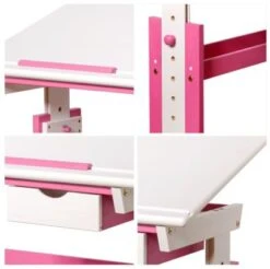 Kinderschreibtisch PIJII, Höhenverstellbar, Weiß/pink Von Inter Link -Komar Verkäufe 11095444 04