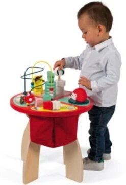 Janod Spieltisch Baby Forest Aus Holz - Stapeln, Sortieren Und Geschicklichkeit - Baby Spielzeug Mit Labyrinth, Zahnradsystem, Abakus Und 3 Holztieren - Holzspielzeug Ab 1 Jahr, J08018 -Komar Verkäufe 11747447 06