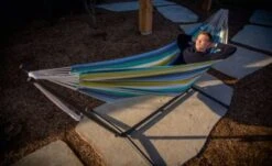 Vivere Doppel Baumwolle Hängematte Mit Hängemattengestell 250 Cm, Cayo Reef Mit Kostenlose Tragetasche -Komar Verkäufe 14043795 04