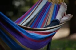 Vivere Doppel Baumwolle Hängematte Mit Hängemattengestell 250 Cm, Tropical Mit Kostenlose Tragetasche -Komar Verkäufe 14043801 03