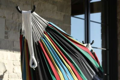 Vivere Doppel Baumwolle Hängematte Mit Hängemattengestell 250 Cm, Rio Night Mit Kostenlose Tragetasche 3 Vivere Doppel Baumwolle Hängematte Mit Hängemattengestell 250 Cm, Rio Night Mit Kostenlose Tragetasche – Bild 3