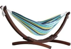 Doppelhängematte Aus Baumwolle Mit Stabilem Bogengestell Aus Massivkiefernholz – Cayo Reef
