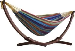 Doppelhängematte Aus Baumwolle Mit Stabilem Bogengestell Aus Massivkiefernholz – Tropical