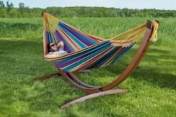 Doppelhängematte Aus Baumwolle Mit Stabilem Bogengestell Aus Massivkiefernholz – Tropical -Komar Verkäufe 14043823 05