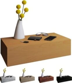 VCM Holz Dielenmöbel Flur Dekoregal Wandboard Wandregal Wandschublade Blado Maxi