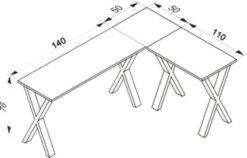 VCM Eckschreibtisch Schreibtisch Computer Winkeltisch Lona 50 X Silber -Komar Verkäufe 15098238 03