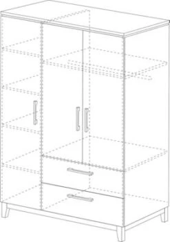 Roba Kleiderschrank 'Caro', 3 Türen, 2 Schubladen, Mit Soft Close-Technik, Drehtürenschrank, Möbel -Komar Verkäufe 16362093 06