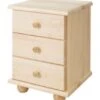 TICAA Nachtkommode Ivo Kiefer Mit 3 Schubladen Natur