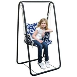 AMANKA Hängestuhlgestell AMA-YU-001 Mit Blauem Hängestuhl