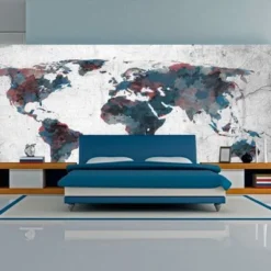 Artgeist Fototapete World Map On The Wall