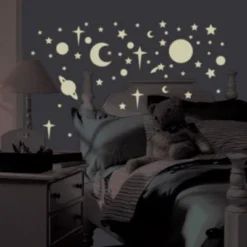 RoomMates Wandsticker Leuchtsterne & Planeten, Glow In Dark, 258-tlg.