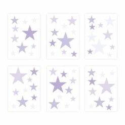 Nikima Wandtattoo 129-4 Sterne-Set Lila 60 Stück Wandtattoos