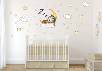 Nikima Wandtattoo 087 Wandtattoo Teddy Auf Mond Sterne Wolken Wandtattoos 4 Nikima Wandtattoo 087 Wandtattoo Teddy Auf Mond Sterne Wolken Wandtattoos – Bild 4