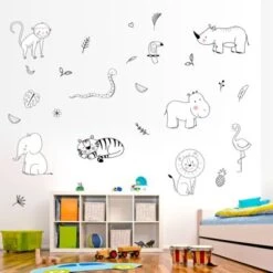 Nikima Wandtattoo 127 Tiere Dschungel Schwarz Weiß Wandtattoos -Komar Verkäufe 18762342 04