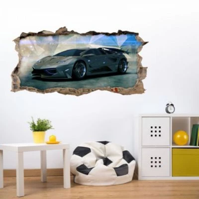 Nikima Wandtattoo 106 Wandtattoo Sportwagen Schwarz - Loch In Der Wand - 750 X 380 Mm Wandtattoos 2 Nikima Wandtattoo 106 Wandtattoo Sportwagen Schwarz - Loch In Der Wand - 750 X 380 Mm Wandtattoos – Bild 2