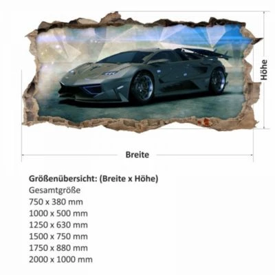 Nikima Wandtattoo 106 Wandtattoo Sportwagen Schwarz - Loch In Der Wand - 750 X 380 Mm Wandtattoos 3 Nikima Wandtattoo 106 Wandtattoo Sportwagen Schwarz - Loch In Der Wand - 750 X 380 Mm Wandtattoos – Bild 3