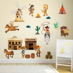 Nikima Wandtattoo 052 Wandtattoo Wilder Westen Cowboy Indianer Kaktus Saloon Wandtattoos -Komar Verkäufe 18762360 05