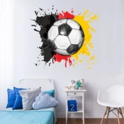 Nikima Wandtattoo 110 Wandtattoo Fussball Deutschland Fahne Flagge Schwarz Rot Gold Wandtattoos -Komar Verkäufe 18762374 04