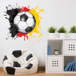 Nikima Wandtattoo 110 Wandtattoo Fussball Deutschland Fahne Flagge Schwarz Rot Gold Wandtattoos -Komar Verkäufe 18762374 05