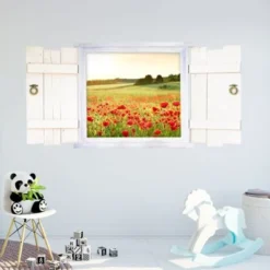 Nikima Wandtattoo 039 Mohnwiese Im Fenster In 6 Vers. Größen Wandtattoos -Komar Verkäufe 19285466 04