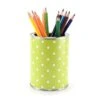 Nikima Stiftebecher Punkte Grün/weiß Inkl. 12 Dreikant Buntstiften Stifteköcher Stifteköcher