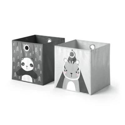 Vicco Faltbox 2er Set Grau Hase Krokodil 1 Vicco Faltbox 2er Set Grau Hase Krokodil