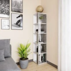 Vicco Eckregal Lio Beton-weiß Standregal Bücherregal Wandregal Raumteiler 5 Ebenen -Komar Verkäufe 19337234 04