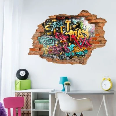 Nikima Wandtattoo 149 Graffiti Bunt - Loch In Der Wand In 6 Vers. Größen Wandtattoos 2 Nikima Wandtattoo 149 Graffiti Bunt - Loch In Der Wand In 6 Vers. Größen Wandtattoos – Bild 2