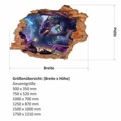 Nikima Wandtattoo 097 Drache - Loch In Der Wand In 6 Vers. Größen Wandtattoos 3 Nikima Wandtattoo 097 Drache - Loch In Der Wand In 6 Vers. Größen Wandtattoos – Bild 3