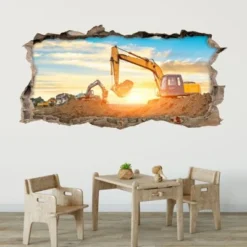 Nikima Wandtattoo 177 Bagger - Loch In Der Wand In 6 Vers. Größen Wandtattoos -Komar Verkäufe 19406310 03