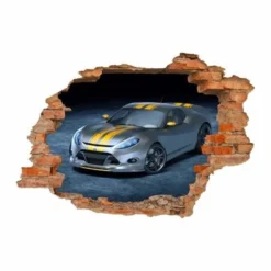 Nikima Wandtattoo 108 Rennwagen - Loch In Der Wand In 6 Vers. Größen Wandtattoos