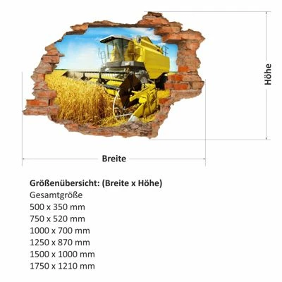 Nikima Wandtattoo 131 Mähdrescher Gelb - Loch In Der Wand In 6 Vers. Größen Wandtattoos 2 Nikima Wandtattoo 131 Mähdrescher Gelb - Loch In Der Wand In 6 Vers. Größen Wandtattoos – Bild 2