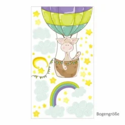 Nikima Wandtattoo 077 Wandtattoo Giraffe Ballon Kinderzimmer Luftballon Wandtattoos