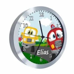 CreaDesign Funkuhr / Wanduhr Mit Namen Personalisiert Auto-Cartoon Atom-/Funkuhr -Komar Verkäufe 19776341 05