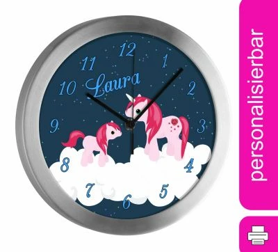 CreaDesign Funkuhr / Wanduhr Mit Namen Personalisiert Einhorn Atom-/Funkuhr 1 CreaDesign Funkuhr / Wanduhr Mit Namen Personalisiert Einhorn Atom-/Funkuhr