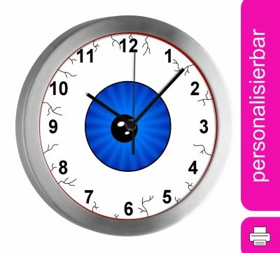 CreaDesign Funkuhr / Wanduhr Mit Namen Personalisiert Monsterauge Atom-/Funkuhr 1 CreaDesign Funkuhr / Wanduhr Mit Namen Personalisiert Monsterauge Atom-/Funkuhr