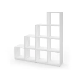 Vicco Treppenregal 10 Fächer Weiß