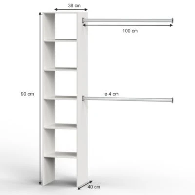 Vicco Begehbarer Kleiderschrank 190cm Weiß 3 Vicco Begehbarer Kleiderschrank 190cm Weiß – Bild 3