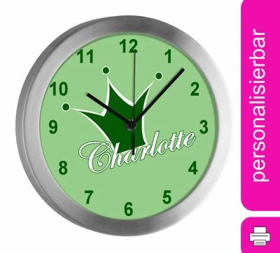 CreaDesign Funkuhr / Wanduhr Mit Namen Personalisiert Krone Atom-/Funkuhr 1 CreaDesign Funkuhr / Wanduhr Mit Namen Personalisiert Krone Atom-/Funkuhr