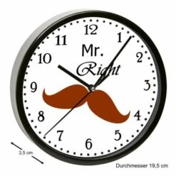 CreaDesign Kinder Wanduhr Personalisiert Mit Name Bart Mustache -Komar Verkäufe 20299318 03