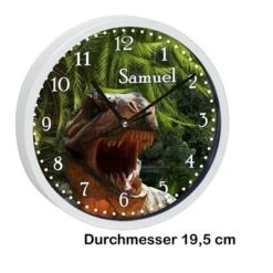 CreaDesign Kinder Wanduhr Laufruhig Personalisiert Mit Name T-Rex -Komar Verkäufe 20299542 03