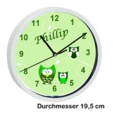 CreaDesign Kinder Wanduhr Personalisiert Mit Name Eule Grün -Komar Verkäufe 20299549 03