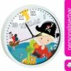 CreaDesign Kinder Wanduhr Laufruhig Personalisiert Mit Name Pirat Nah