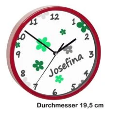 CreaDesign Kinder Wanduhr Laufruhig Personalisiert Mit Name Blumen Apfelgrün -Komar Verkäufe 20299555 03