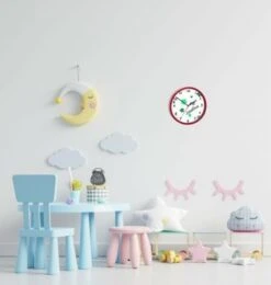 CreaDesign Kinder Wanduhr Laufruhig Personalisiert Mit Name Blumen Apfelgrün -Komar Verkäufe 20299555 05