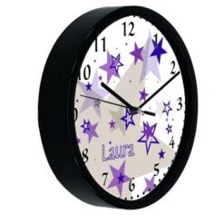 CreaDesign Kinder Wanduhr Personalisiert Mit Name Sternenhimmel Lila Grau -Komar Verkäufe 20299786 04